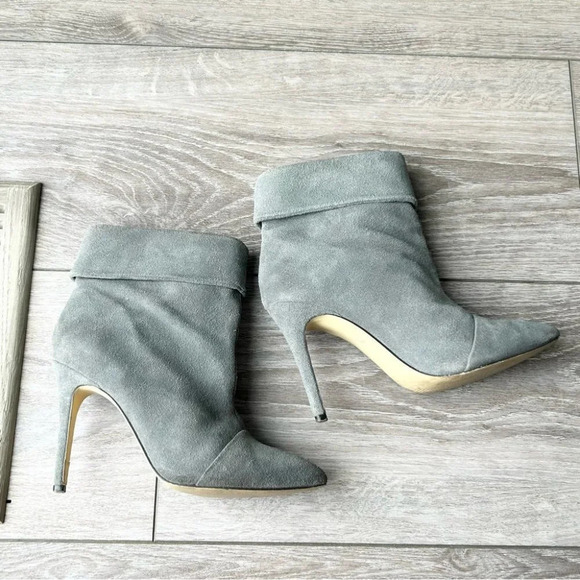 STEVE MADDEN Pilar Gray Suede Fold  Over Heeled Boots - Picture 7 of 14